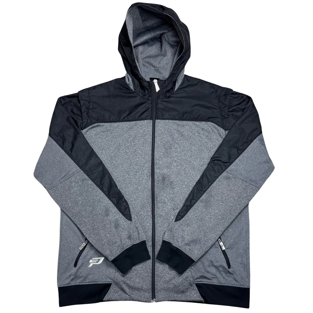 Nike Air Jordan Chris Paul CP3 Hooded Jacket Men Full Zip Large Gray Sports Flaw